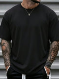 Men's Summer Solid Color Oversized Crew Neck Short Sleeve T-Shirt