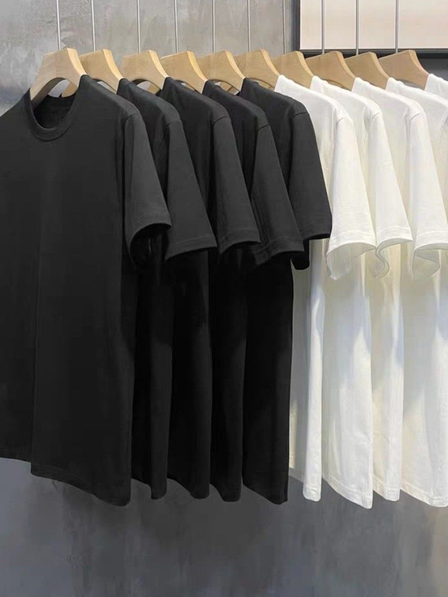 Men's Summer Solid Color Oversized Crew Neck Short Sleeve T-Shirt