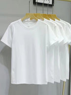 Men's Summer Solid Color Oversized Crew Neck Short Sleeve T-Shirt