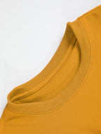 Men's Summer Ginger Yellow Solid Color Oversized Crew Neck Short Sleeve T-Shirt