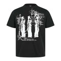 High Street Gothic Vintage Distressed Graphic Short Sleeve T-Shirt - Black/White (Three Silhouettes & Handwritten Text)
