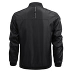 Men's Lightweight Nylon Bomber Jacket with Ribbed Trim & Sleeve Patch