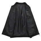 Men's Lightweight Nylon Bomber Jacket with Ribbed Trim & Sleeve Patch