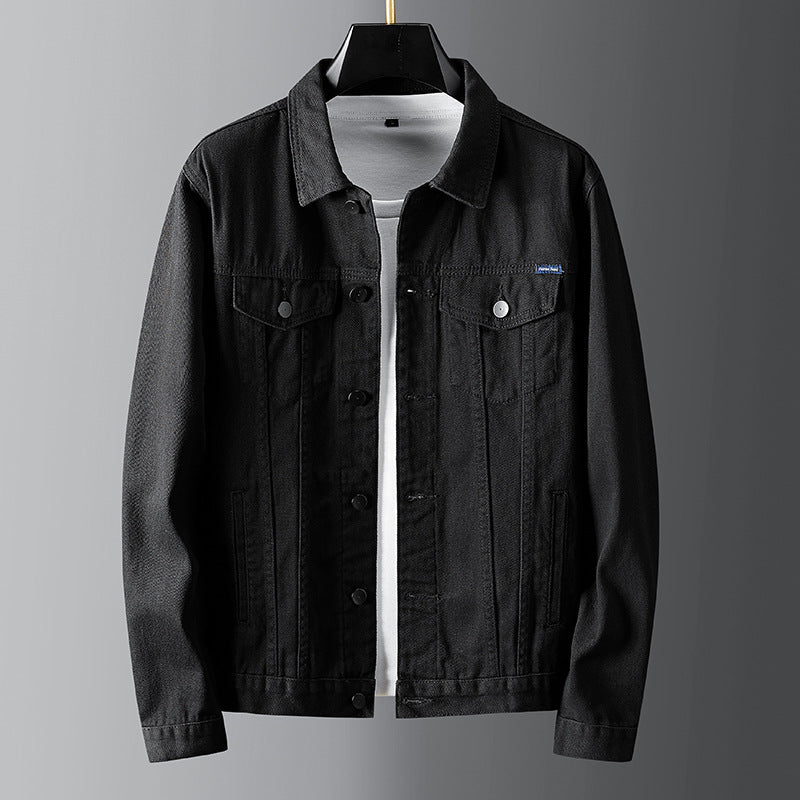 Men's Classic Denim Trucker Jacket with Button Closure & Chest Pockets